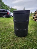 50 gallon plastic drum, black