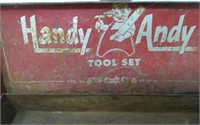 Metal Handy Andy Tool Box, 8 assorted tools