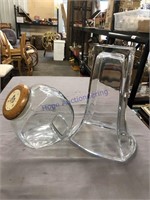 glass vase and glass cookie jar