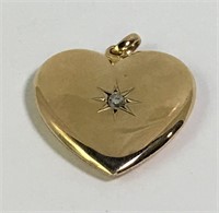 14k Gold And Diamond Heart Pendant