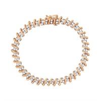14k Gold-pl. 2.00ct Diamond S-link Tennis Bracelet
