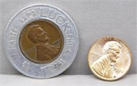 Lucky Penny and 1974 Lincoln Cent.