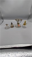 Assortment of vintage glass based lanterns