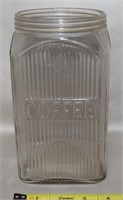 Antique Hoosier Ribbed Glass Coffee Canister