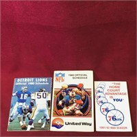 Lot Of 3 1980 Sports Official Schedule Booklets