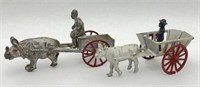 Vintage Kenton Rhino Wagon & Hubley Ox Cart
