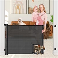 55 Retractable Baby Gate w/ Cat Door