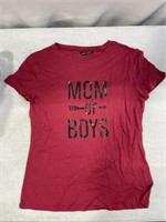 SHEIN MOM OF BOYS SHIRT SIZE L US 8/10 RED