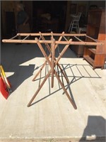 Antique Wood Laundry Drying Rack Folding