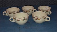 Five antique Grindley coffee cups