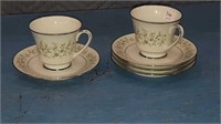 Noritake Savannah two tea cups with four saucers