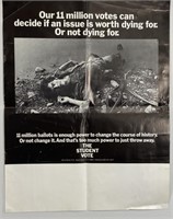 Student Vote Worth Dying For Poster 1970's