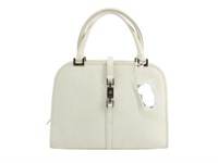 GUCCI Jackie White Leather Hand Bag