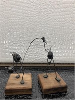 2 Small Iron Sculpture Accent Piece