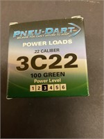 PneuDart 22cal power loads 100 rnds level 3