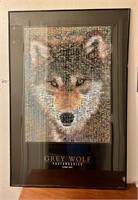 Framed Grey Wolf Photomosaic