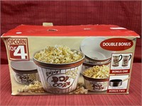 Popcorn for 4: 5 Piece Popcorn set with Double