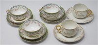 Limoges France 5 Teacup & Saucer Sets