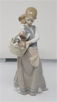 Girl Holding Puppies Lladro Figurine 10" tall
