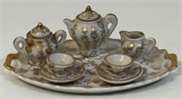 SWEET ANTIQUE LIMOGES PORCELAIN MINIATURE TEA SET