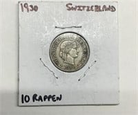 1930 Switzerland 10 Rappen