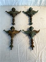 4 Antique Brass Angels.