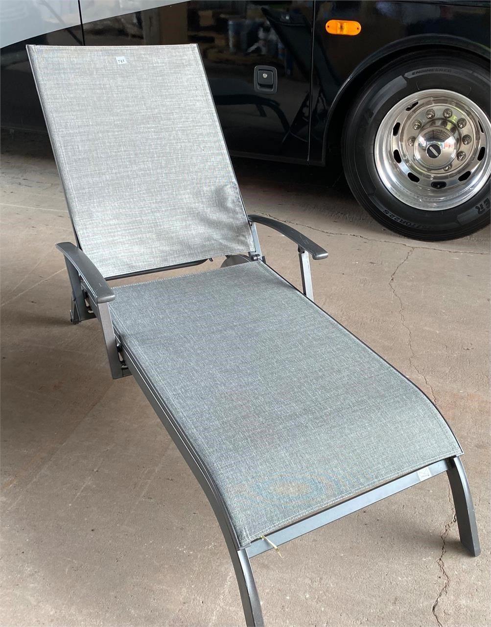 Outdoor Chaise Lounge, Some Wrinkles in Fabric