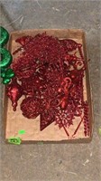 Box of red decorations