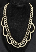 Faux Cream Pearl Victorian Style Necklace