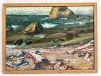 Signed Framed Original Beach Coastline Painting
