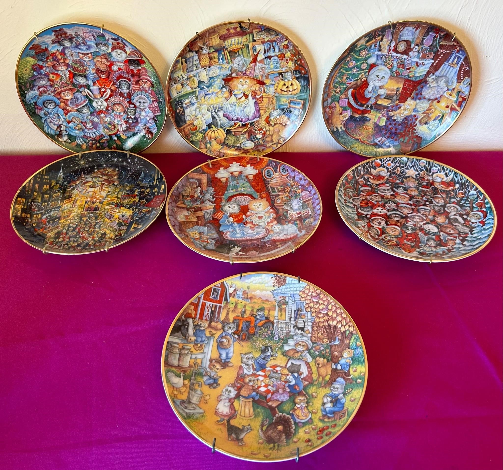 Franklin Mint Heirloom Decorative Cat Plates