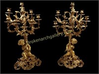 Pair Rococo Revival Candleabra