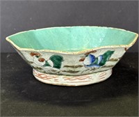 Antique Chinese porcelain rooster bowl