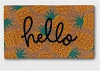 NEW! Hello with Pineapples Doormat 1.6" x 2.6"