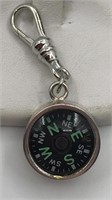 Sterling Silver Compass Pendant With Clip Clasp