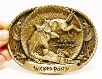 1982 Wicked Pony F. Remington Brass Belt Buckle