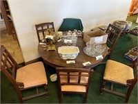 VTG. TABLE AND 6 CHAIRS- CONTENTS NOT INCLUDED