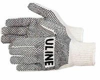 New 12 Pairs - Uline Black One-Sided PVC Dot Knit