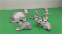 PORCELAIN  MINI CATS  FROM  GERMANY