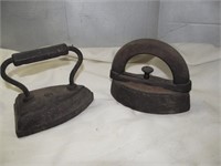 2pc Antique Cast Iron Sad Irons