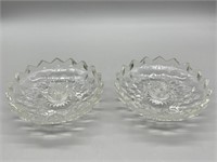 (2) Vintage Crystal Tapered Candle Holders