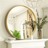 30 Inch Gold Round Bathroom Mirror
