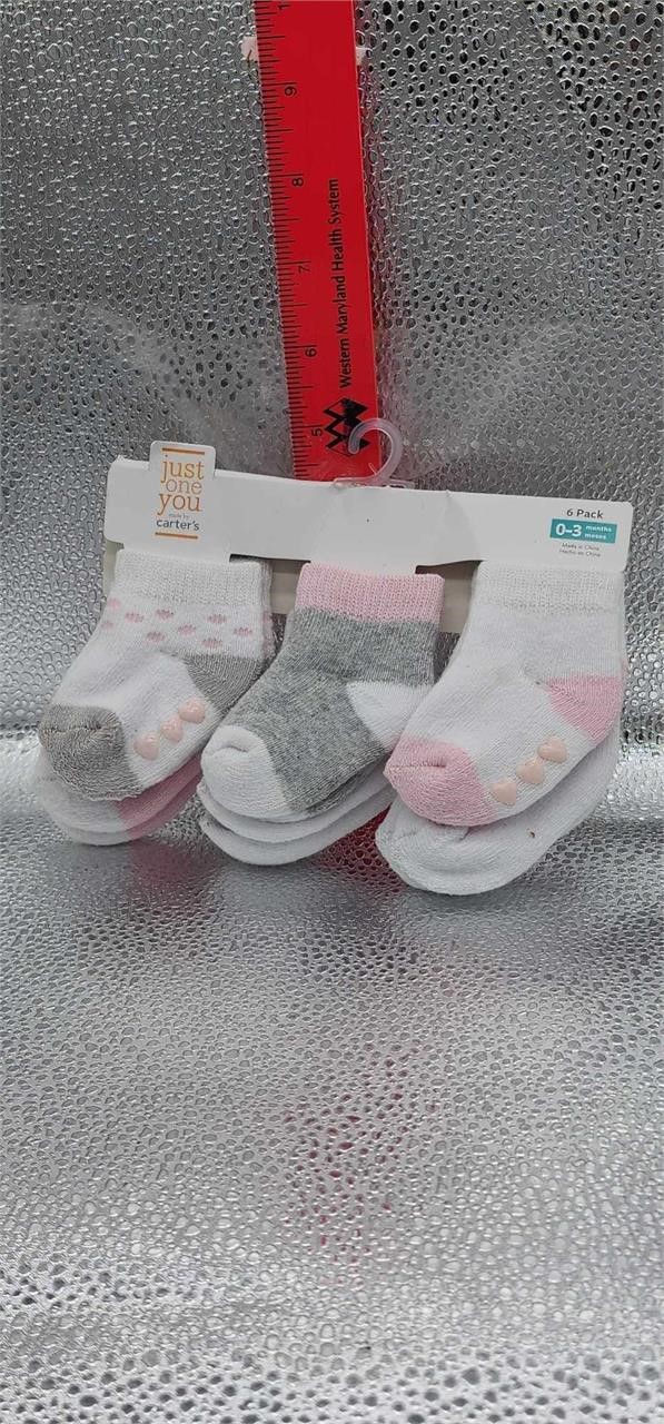 You by Carters 6 Pack Girls Socks 3- 12 Months