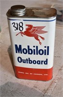 Mobiloil Outboard Motor Oil Tin