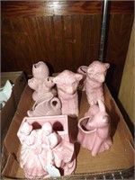6 Pink 1950S American Floral Containers/Plnaters