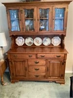 Maple hutch  52” x 19” x 72” (contents on & in