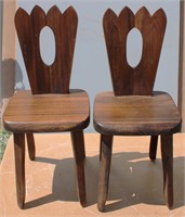 Hand Crafted Heavey Har Wood Chairs set 2