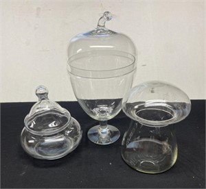 Clear Glass Candy Dishes 
Group of 3