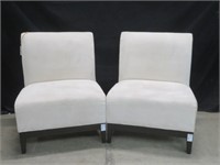 PAIR CREAM ARMLESS ACCENT CHAIR'S