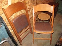Lot (2) Folding Oak Chairs